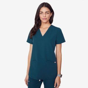 Figs Caribbean Blue Casma Top Size Medium